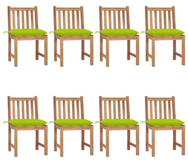 Zahradní židle s poduškami 8 ks masivní teak 3073168
