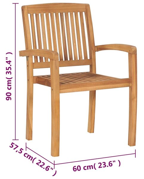 Stohovatelné zahradní židle 8 ks masivní teak 3073209