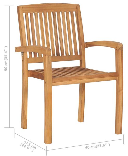 Stohovatelné zahradní židle 4 ks masivní teak 3073207