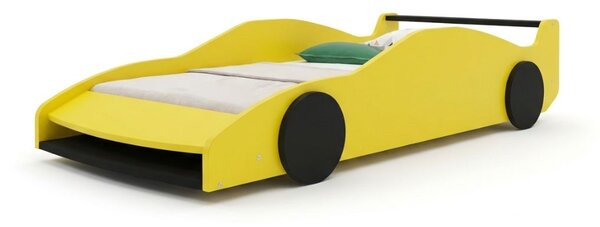 Dětská auto postel ve tvaru FERRARI F40 80x160 cm - Limetková zelená - černá