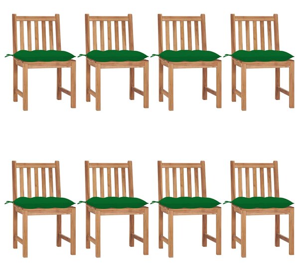 Zahradní židle 8 ks s poduškami masivní teak 3073162