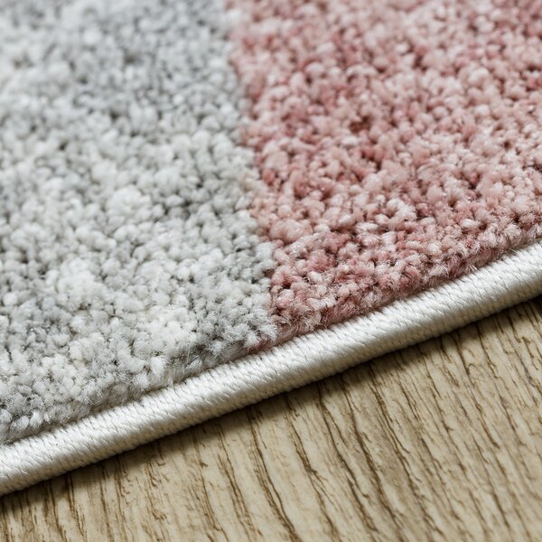Dywany Łuszczów, Kusový koberec Fusion 5868 white/dark pink, 120x170, růžová, kancelář