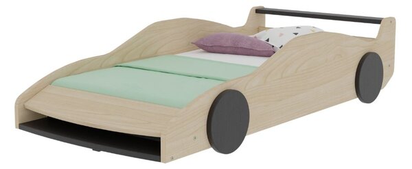 Dětská auto postel ve tvaru FERRARI F40 80x160 cm - Limetková zelená - černá