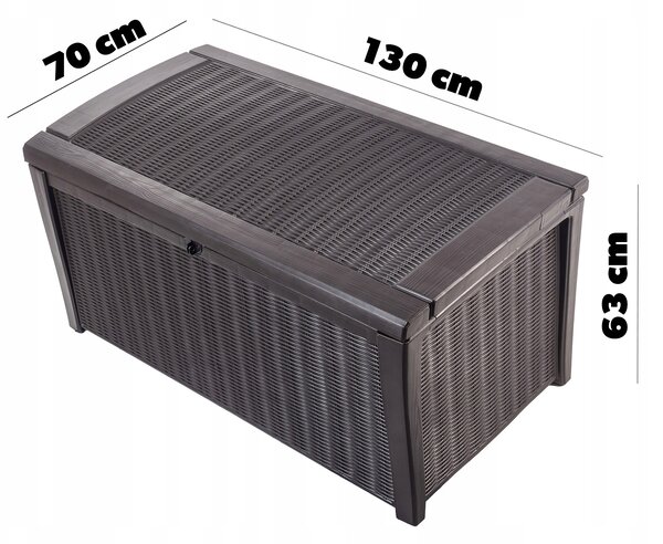 Zahradní úložný box plast 416 l hnědý