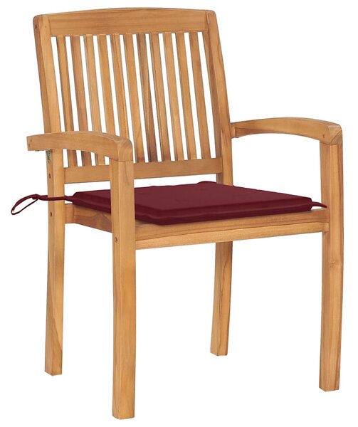 Stohovací zahradní židle s poduškami 4 ks masivní teak 3073219