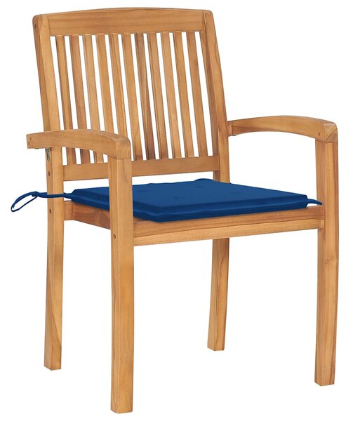 Stohovatelné zahradní židle s poduškami 6 ks masivní teak 3073235