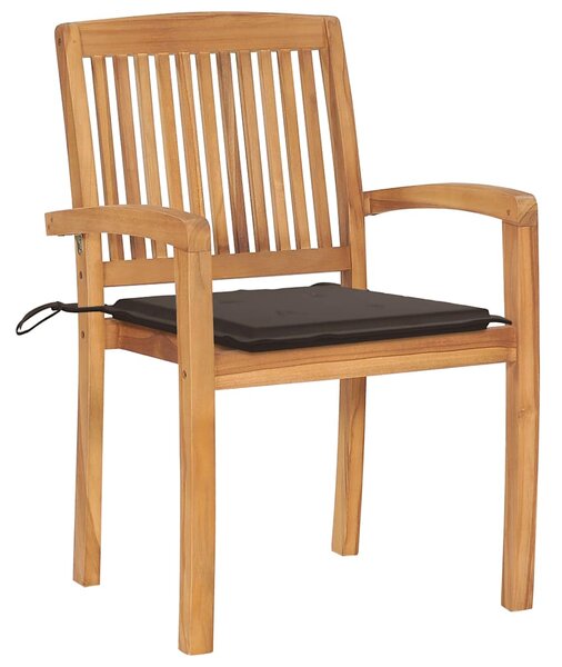 Stohovatelné zahradní židle s poduškami 8 ks masivní teak 3073248