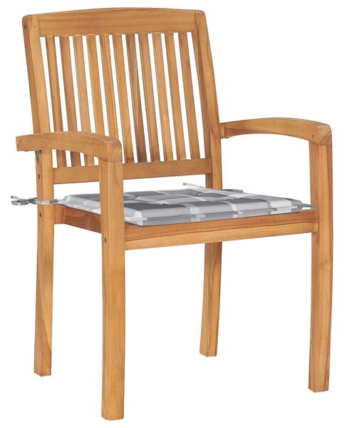 Stohovatelné zahradní židle s poduškami 8 ks masivní teak 3073254