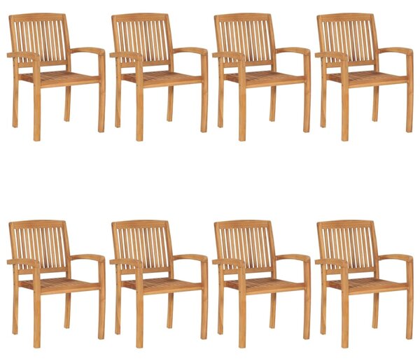 Stohovatelné zahradní židle s poduškami 8 ks masivní teak 3073241