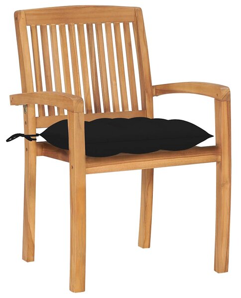 Stohovatelné zahradní židle s poduškami 6 ks masivní teak 3073274