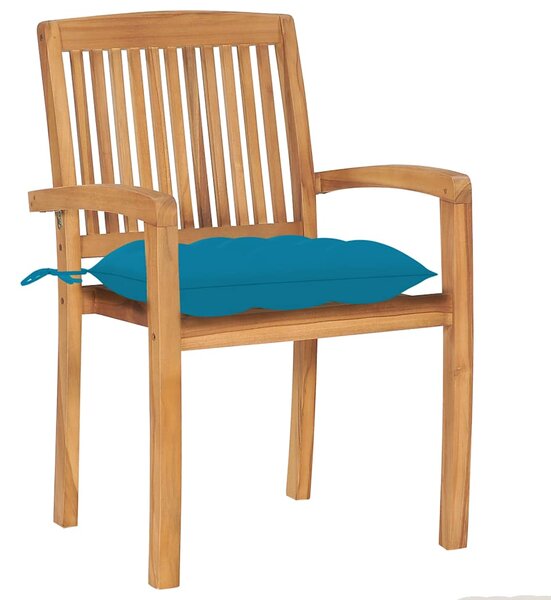 Stohovatelné zahradní židle s poduškami 8 ks masivní teak 3073283