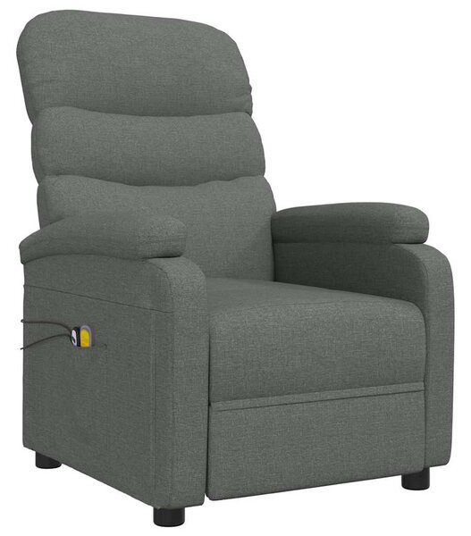 Elektrické masážní křeslo tmavě šedé textil 3073695