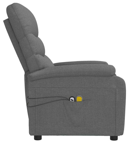 Elektrické masážní křeslo tmavě šedé textil 3073695