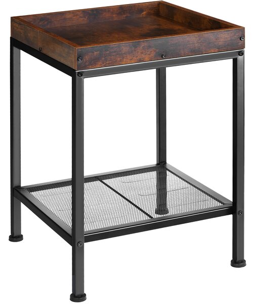 Tectake 404265 odkládací stolek rochester 41,5x41x56cm - industriální dřevo tmavé, rustikální