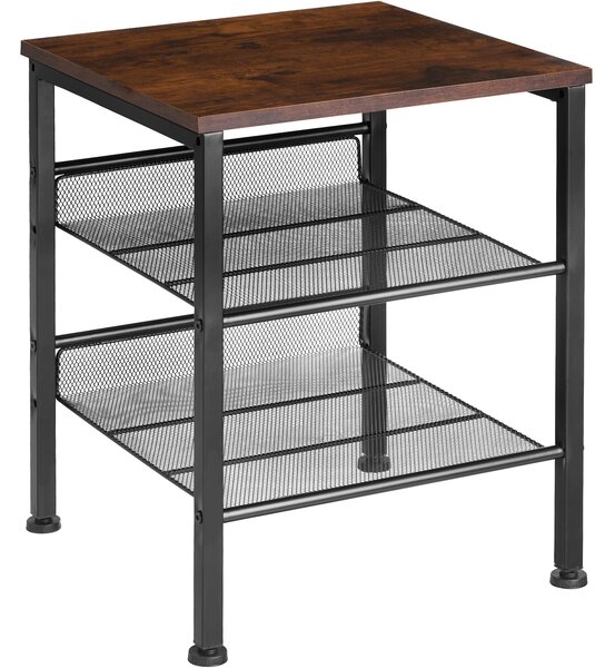 Tectake 404269 odkládací stolek lincoln 40,5x40x50,5cm - industriální dřevo tmavé, rustikální