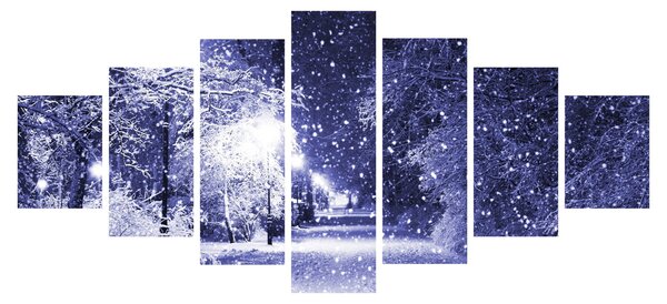Obraz - Kouzelná zimní noc (210x100 cm)