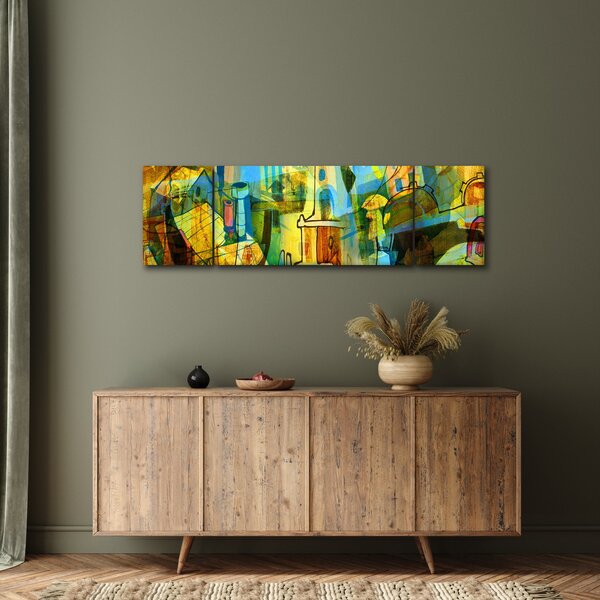 Obraz - Architektura, kubistická abstrakce (170x50 cm)