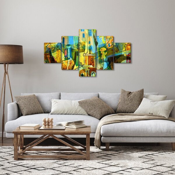Obraz - Architektura, kubistická abstrakce (125x70 cm)