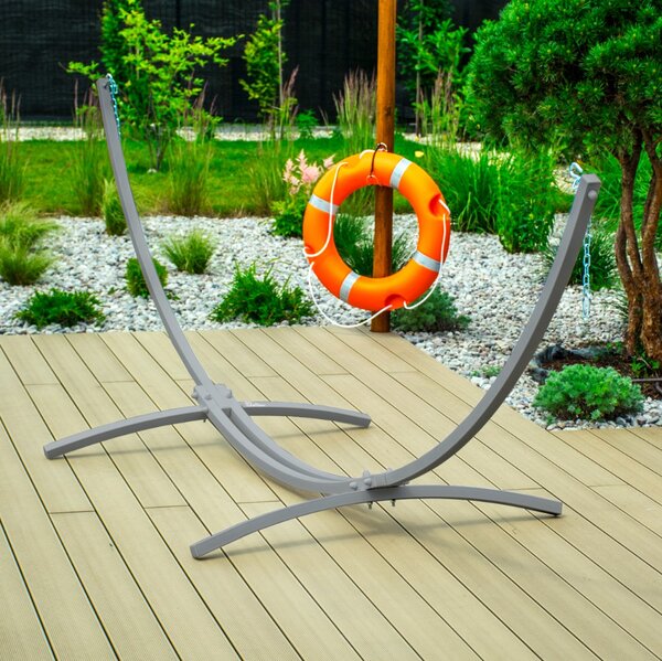 Houpací síť Go Garden šedá pro dvě osoby, nosnost 220 kg, 300x130 cm