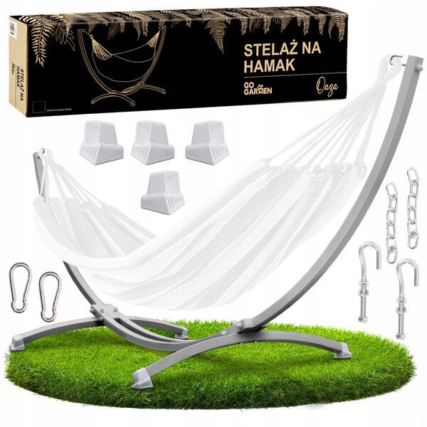 Houpací síť Go Garden šedá pro dvě osoby, nosnost 220 kg, 300x130 cm