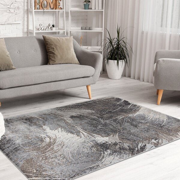 Dywany Łuszczów, Kusový koberec Fusion 9617 dark grey/brown, 80x150, šedá, kancelář