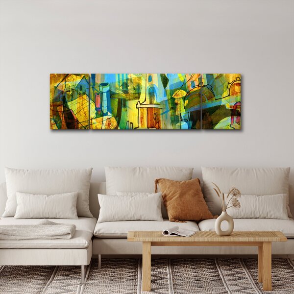 Obraz - Architektura, kubistická abstrakce (170x50 cm)