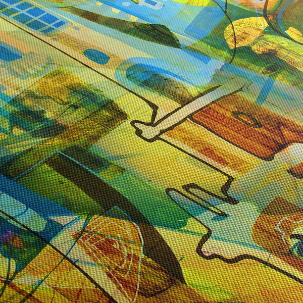 Obraz - Architektura, kubistická abstrakce (170x50 cm)