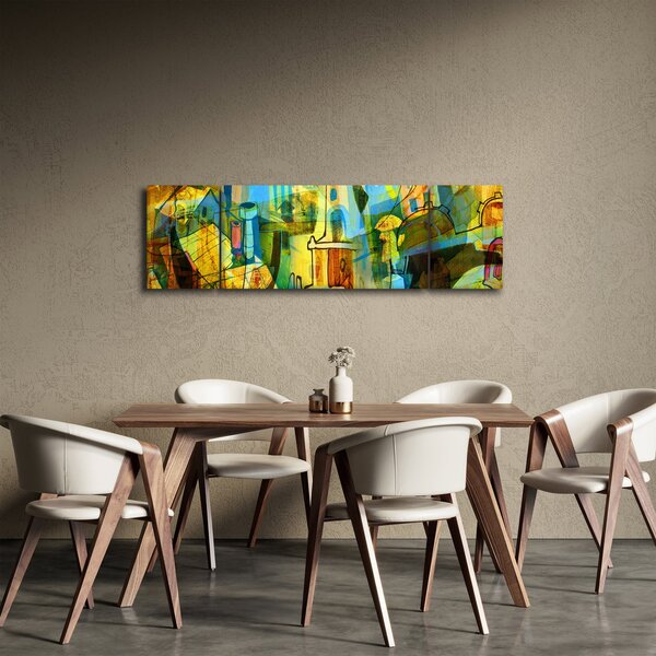 Obraz - Architektura, kubistická abstrakce (170x50 cm)