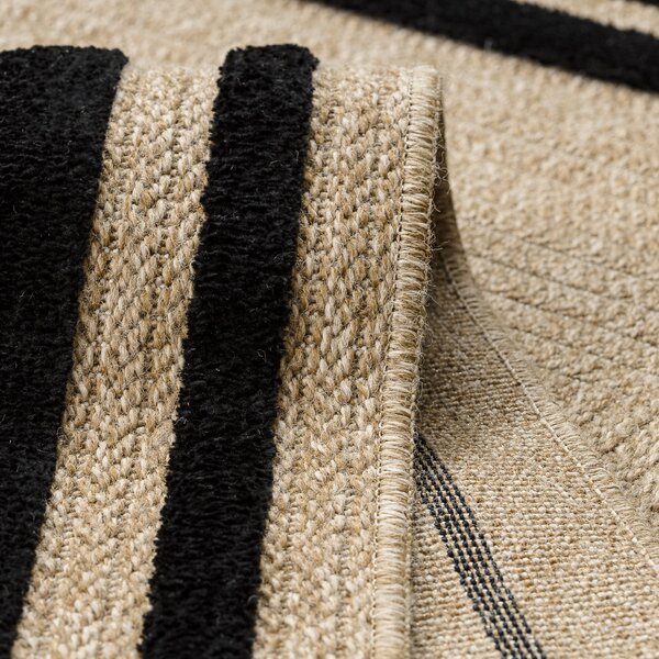 Dywany Łuszczów, Kusový koberec Spark 0687 beige/black, 160x220, béžová, chodba / předsíň