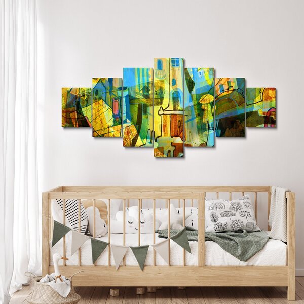 Obraz - Architektura, kubistická abstrakce (210x100 cm)
