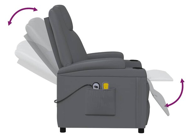 Elektrické masážní křeslo antracitové umělá kůže 3073798