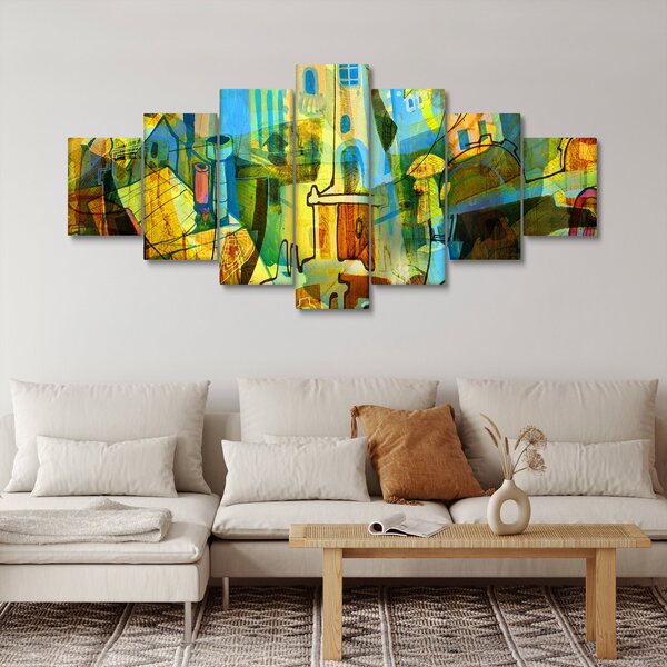 Obraz - Architektura, kubistická abstrakce (210x100 cm)