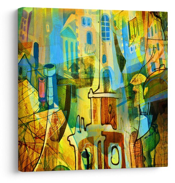 Obraz - Architektura, kubistická abstrakce (30x30 cm)