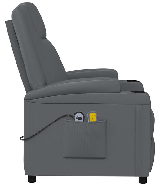 Elektrické masážní křeslo antracitové umělá kůže 3073798