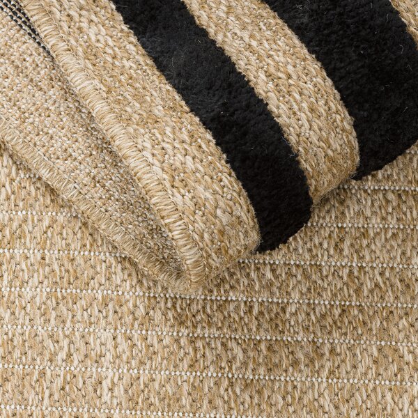 Dywany Łuszczów, Kusový koberec Spark 0687 beige/black, 160x220, béžová, chodba / předsíň