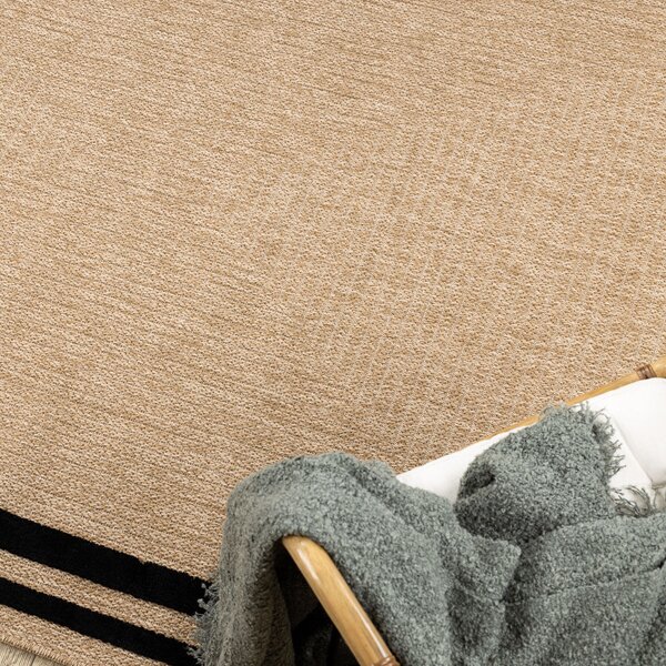Dywany Łuszczów, Kusový koberec Spark 0687 beige/black, 160x220, béžová, chodba / předsíň