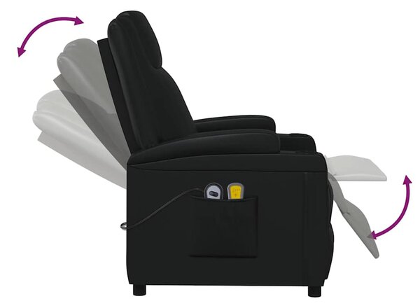 Elektrické masážní křeslo černé umělá kůže 3073795