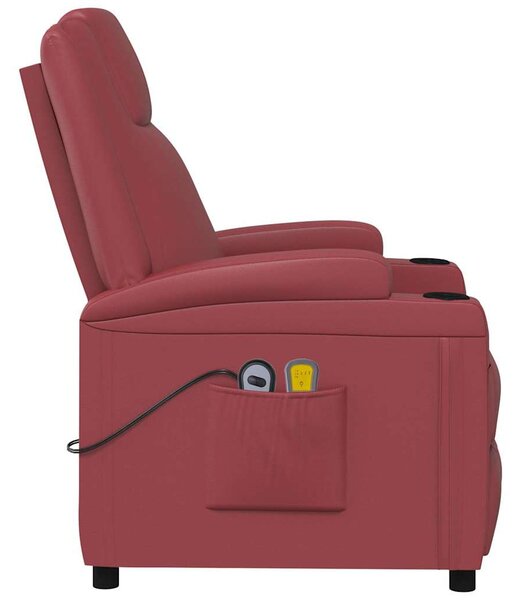 Elektrické masážní křeslo vínové umělá kůže 3073799
