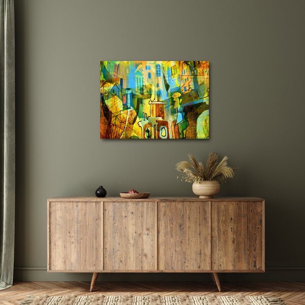 Obraz - Architektura, kubistická abstrakce (70x50 cm)