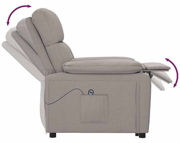 Elektrické polohovací křeslo taupe textil 3073810