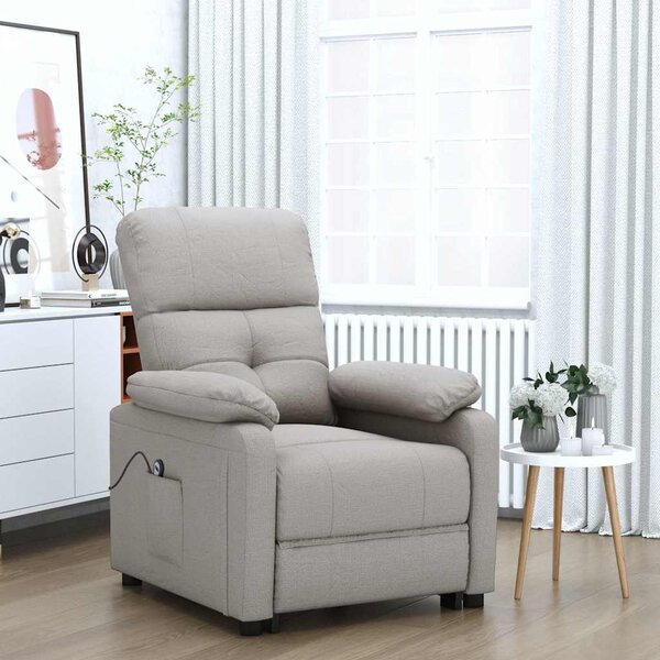 Elektrické polohovací křeslo taupe textil 3073810