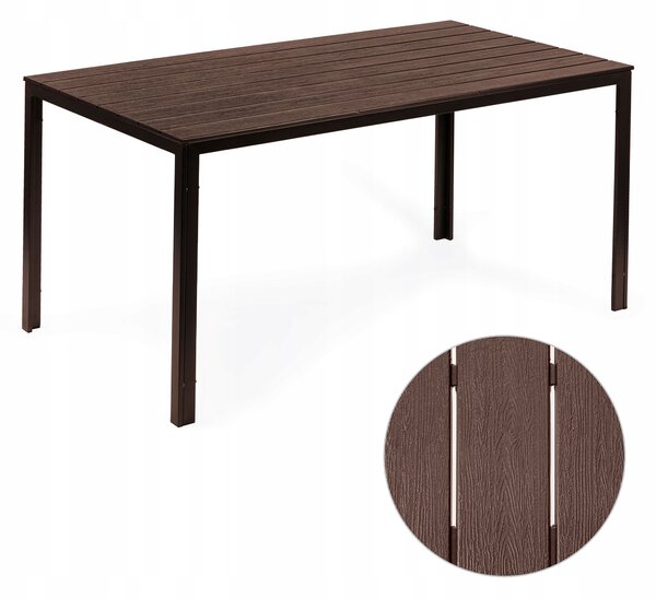 MultiGarden SAK-156 Zahradní stůl pro 6 osob, 156 × 78 cm POLYWOOD, hnědý