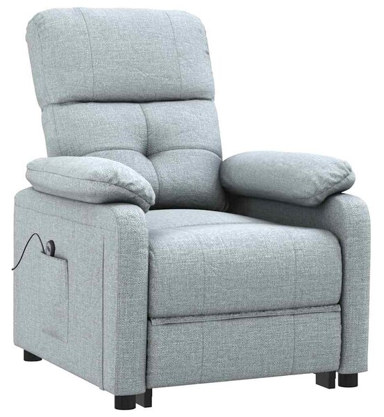 Elektrické polohovací křeslo světle šedé textil 3073802