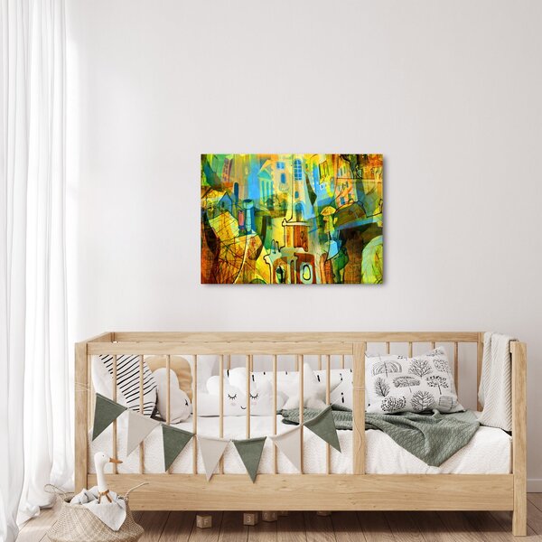 Obraz - Architektura, kubistická abstrakce (70x50 cm)