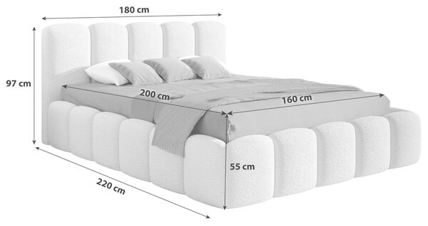 ČALOUNĚNÁ POSTEL, 160/200 cm, pískové barvy Livetastic - Postele s úložným prostorem, Online Only
