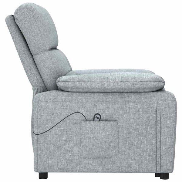 Elektrické polohovací křeslo světle šedé textil 3073802