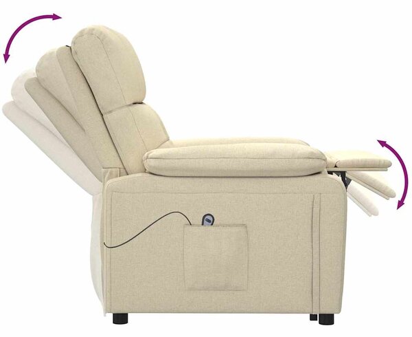 Elektrické polohovací křeslo krémové textil 3073811