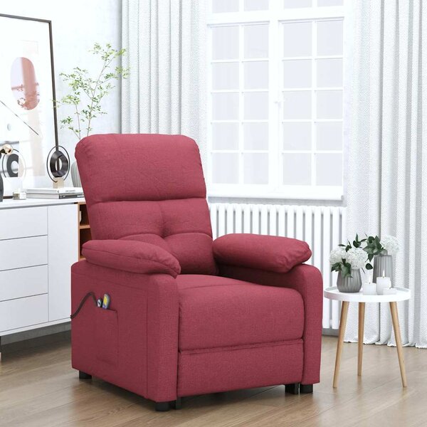 Elektrické masážní křeslo vínové textil 3073815