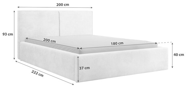 ČALOUNĚNÁ POSTEL, 180/200 cm, krémová P & B - Postele s úložným prostorem, Online Only