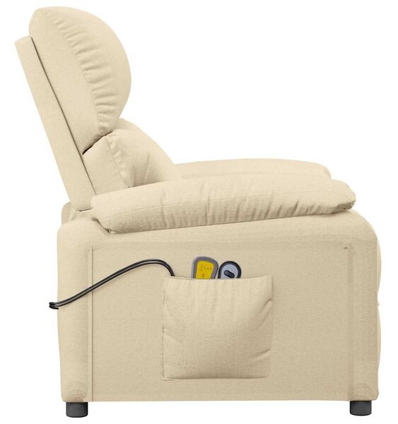 Elektrické masážní křeslo krémové textil 3073826